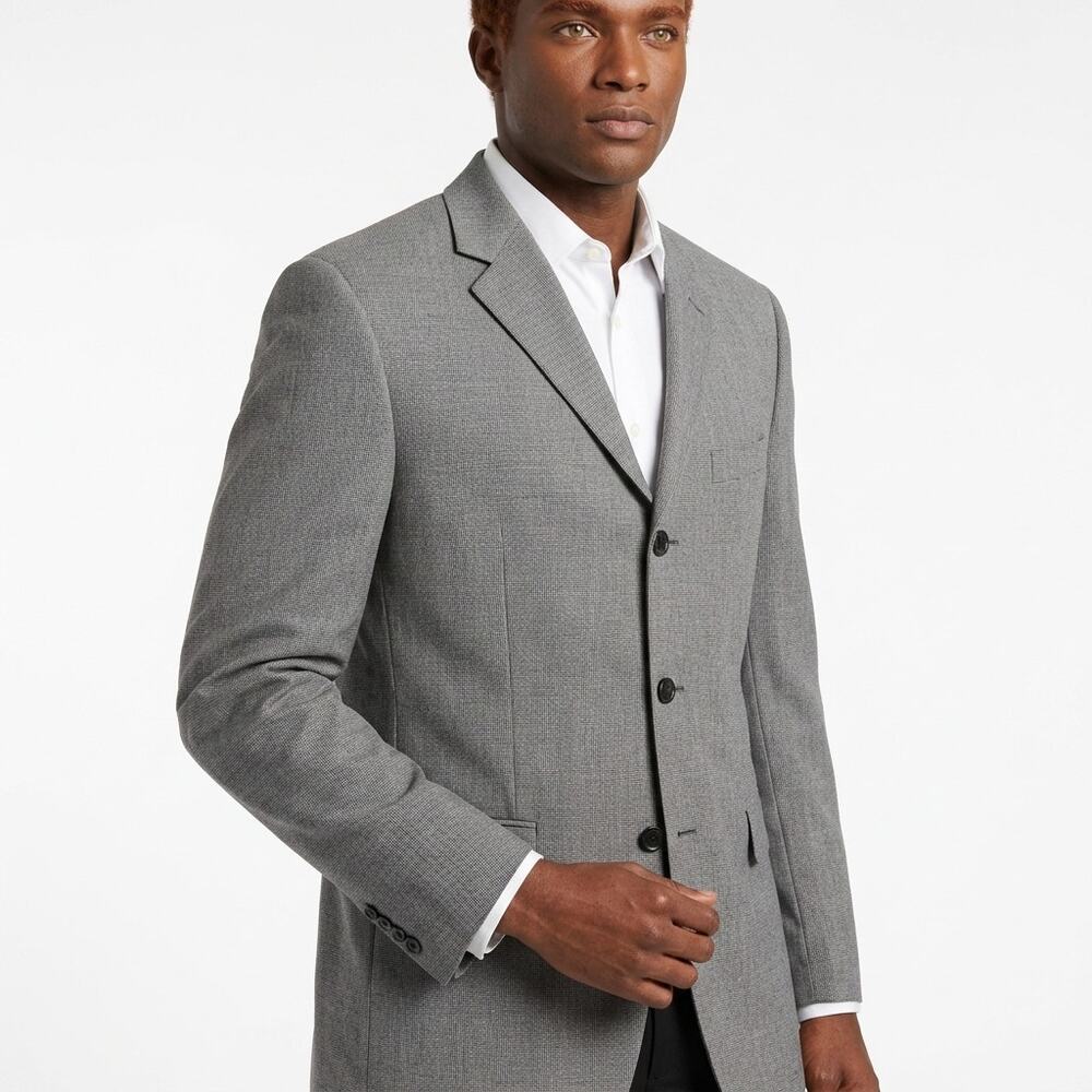 Dkny Wool Grey Blazer Lined Jacket Men Size 42 R